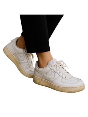 NIKE Air Force 1 Unisex Youth Sneakers White on White Leather Basketball Size 7Y